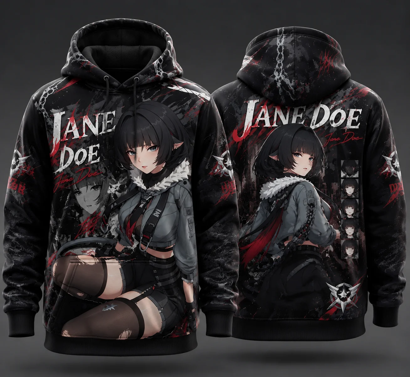 Anime Merch Hoodie - Felpa con cappuccio unisex con stampa